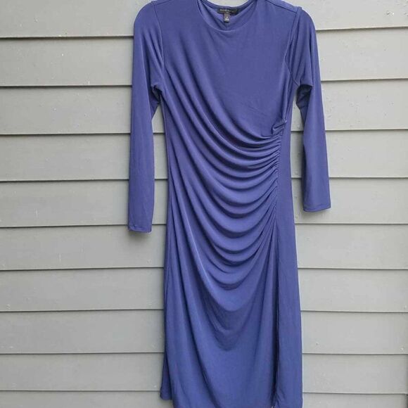 Banana Republic Factory Blue Knit Bodycon Below the Knee Dress Size Small - Picture 1 of 11
